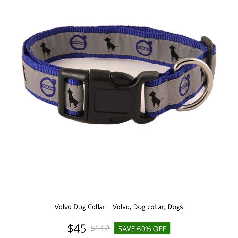 Volvo Blue and Gray Dog Collar